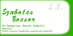 szabolcs bocsor business card